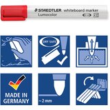 Marker ZA BIJELU PLOČU 2MM RECIKLIRANI LUMOCOLOR STAEDTLER 351-2 CRVENI | shoptok.hr