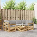  Set vanjskih sofa 7 kom. Bijela i svjetlosiva Poliester | shoptok.hr