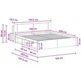  Okvir kreveta s pohranom Bijela 180 x 200 cm Konstruirano drvo | shoptok.hr