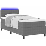  LED Box Spring Krevet Svijetlo siva i bijela. 100 x 200 cm | shoptok.hr