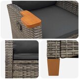  Fotelja za ležanje s pločom za čaj 62 x 64 x 112 cm poliratan - siva i tamnosiva | shoptok.hr