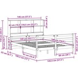 vidaXL Krevet s regalom za knjige bez madraca 140x190 cm od borovine | shoptok.hr