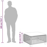 vidaXL Vrtni stolček z blazino bež 63,5x56x32 cm poli ratan | Shoptok.si