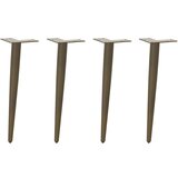 vidaXL Noge kavne mize stožčaste oblike 4 kosi naravno jeklo 30-31 cm, (21828582) | Shoptok.si