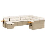 vidaXL 10-dijelni set vrtnih sofa s jastucima bež od poliratana | shoptok.hr