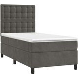  Box spring s madracem LED tamnosivi 90x190 cm baršun | shoptok.hr