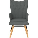  Stolica za ljuljanje s osloncem za noge tamnosiva od tkanine | shoptok.hr