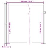  Bočna tenda na uvlačenje bež 200x300 cm | shoptok.hr