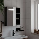 vidaXL Kopalniška omarica z ogledalom z LED lučko črna 45x13x52 cm | Shoptok.si
