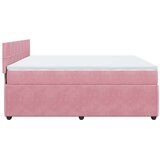 vidaXL Box spring postelja z vzmetnico roza 180x200 cm žamet | Shoptok.si