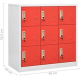  Ormarići s ključem 2 kom svjetlosivi/crveni 90x45x92,5 cm čelik | shoptok.hr