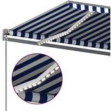  Automatska tenda sa senzorom LED 450x350 cm plavo-bijela | shoptok.hr