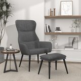 The Living Store Stol za sproščanje s stolčkom svetlo sivo blago - Stol Za Sproščanje S Stolčkom, (21485329) | Shoptok.si