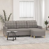 vidaXL Kavč trosed s stolčkom za noge taupe 180 cm blago Cene