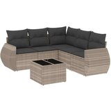  6-dijelni set vrtnih sofa od poliratana s jastucima svjetlosivi | shoptok.hr