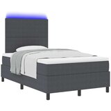  LED Box Spring Krevet Tamno siva i bijela 120 x 190 cm | Eponuda.com