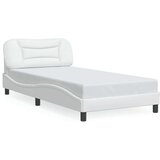  Posteljni okvir z LED lučkami bel 100x203 cm umetno usnje, (21094933) | Shoptok.si