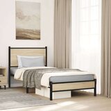 Metalni okvir kreveta s uzglavljem boja hrasta sonome 75x190 cm | shoptok.hr