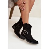 Boto Women's Cowboy Boots with Heel with Decorative Detail Black Halivine | Shoptok.si