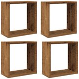  Kockaste zidne police 4 kom boja staro drvo 30x15x30 cm drvene | shoptok.hr