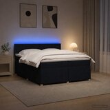  Boxspring krevet s madracem Crna 200 x 200 cm Tkanina | shoptok.hr