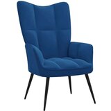  Stolica za opuštanje s osloncem za noge plava baršunasta | shoptok.hr