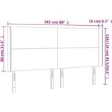  LED uzglavlje crno 203 x 16 x 118/128 cm od tkanine | shoptok.hr