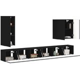  Set zidnog ormarića za TV Zidne 6 pcs Crna | Eponuda.com