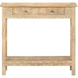 Maison Chic konzolna miza - miza ob steni 80x35x74 cm trden mangov les, (21786613) | Shoptok.si