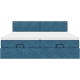 vidaXL Otomanski posteljni okvir z vzmetnicami moder 160x200 cm žamet, (21608716) | Shoptok.si