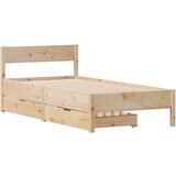 vidaXL Posteljni okvir z vzglavjem bel 75x190 cm trdna borovina, (21322192) | Shoptok.si