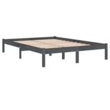  Posteljni okvir siv iz trdnega lesa 200x200 cm, (20644203) | Shoptok.si