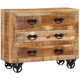  Komoda s 3 ladice 80 x 30 x 65 cm od masivnog grubog drva manga | Eponuda.com