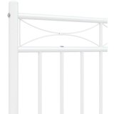 Metalni okvir kreveta uzglavlje i podnožje bijeli 135 x 190 cm | shoptok.hr