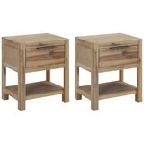 The Living Store Noćni ormarić s ladicom 40 x 30 x 48 cm masivno bagremovo drvo | shoptok.hr