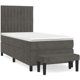Box spring postelja z vzmetnico temno siv 90x190 cm žamet, (20790694) | Shoptok.si