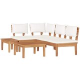 vidaXL Vrtna sedežna garnitura 4 pcs Rjava in krem, (5000145035) | Shoptok.si