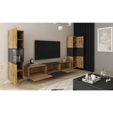 MID.YOU Dnevni Regal Berlin Iii, Barva Hrasta, Osvetlitev, 3-Delni | Shoptok.si