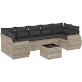 Maison Chic Seti vrtnega pohištva - Vrtna garnitura - Vrtni pohištvo set 8-delna z blazinami sv. siv poli ratan, (21800552) | Shoptok.si