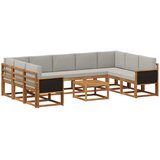 vidaXL Zunanja garnitura za sedenje 10 pcs Naravna in svetlo siva, (5000280504) | Shoptok.si