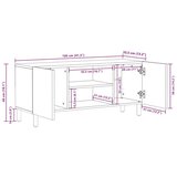 TV ormarić crni 105x33 5x46 cm Puno grubo drvo Mango | shoptok.hr