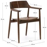 Kave Home Smeđa blagovaonska stolica od punog hrasta Fondes – | shoptok.hr