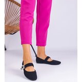 D/CEO marka niezdefiniowana Black ballet flats adorned with a crystal buckle Demetra | Shoptok.si