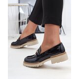 Resti Black lacquered women's moccasins with chain Soterra - Footwear | ePonuda.com