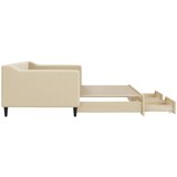  Dnevni krevet na razvlačenje s ladicama krem 90x200 cm tkanina | shoptok.hr