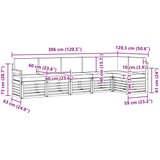  Set vanjskih sofa 6 pcs Bijela i antracit 306 x 128,5 x 73 cm | Shoptok.si