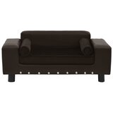 SOFA za pse smeđa 81 x 43 x 31 cm od pliša i umjetne kože | shoptok.hr