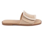 GOODIN Tweed slippers on a flat sole beige | Shoptok.si
