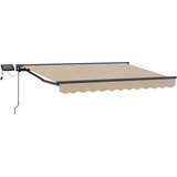  Ročno senčilo s LED-ji Bež 3,5 x 2 m Poliester s PU premazom, (5000205962) Cene