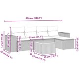  6-dijelni set vrtnih sofa s jastucima crni od poliratana | shoptok.hr